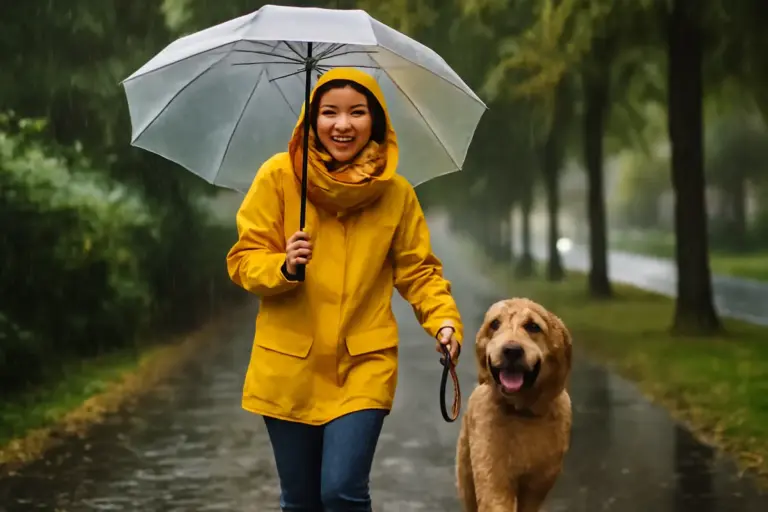 Passeggiate con il cane sotto la pioggia: trucchi per evitare raffreddore e mantenere l’allegria